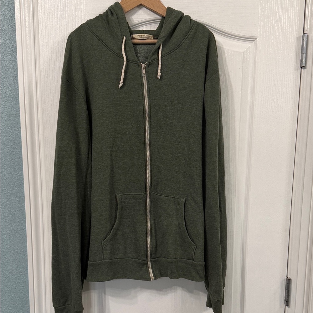 Threads 4 Thought Olive Zip-Up Sweater